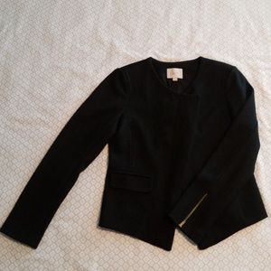 Loft black wool snap collar blazer (size 6)